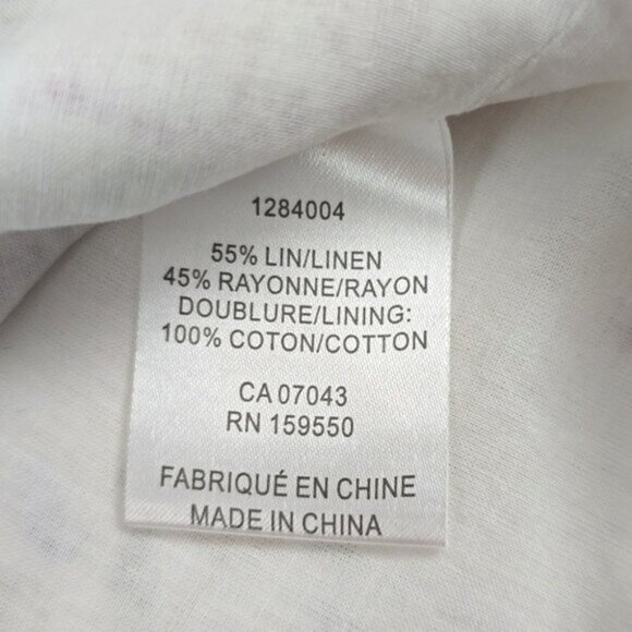 NWT Rachel Zoe Women White Linen Blend Crop Cami Top Knot Embroidery Print Sz S - Picture 8 of 12